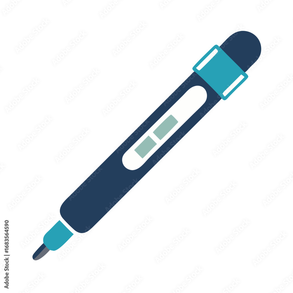 Fototapeta premium Simple flat illustration of a medical device on black