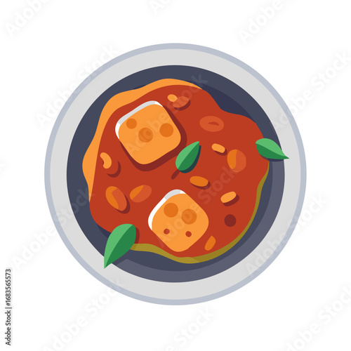 Delicious tomato and paneer curry served on plate