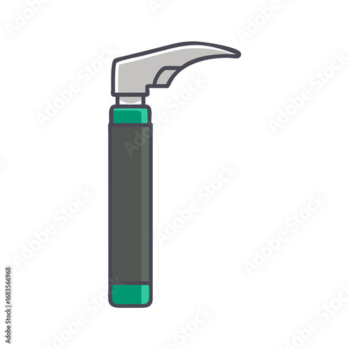 Cartoon laryngoscope blade used for intubation on black backdrop