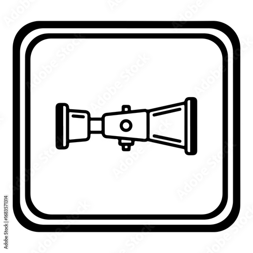 Modern vector illustration of a telescopic sight icon for optics and aiming equipment