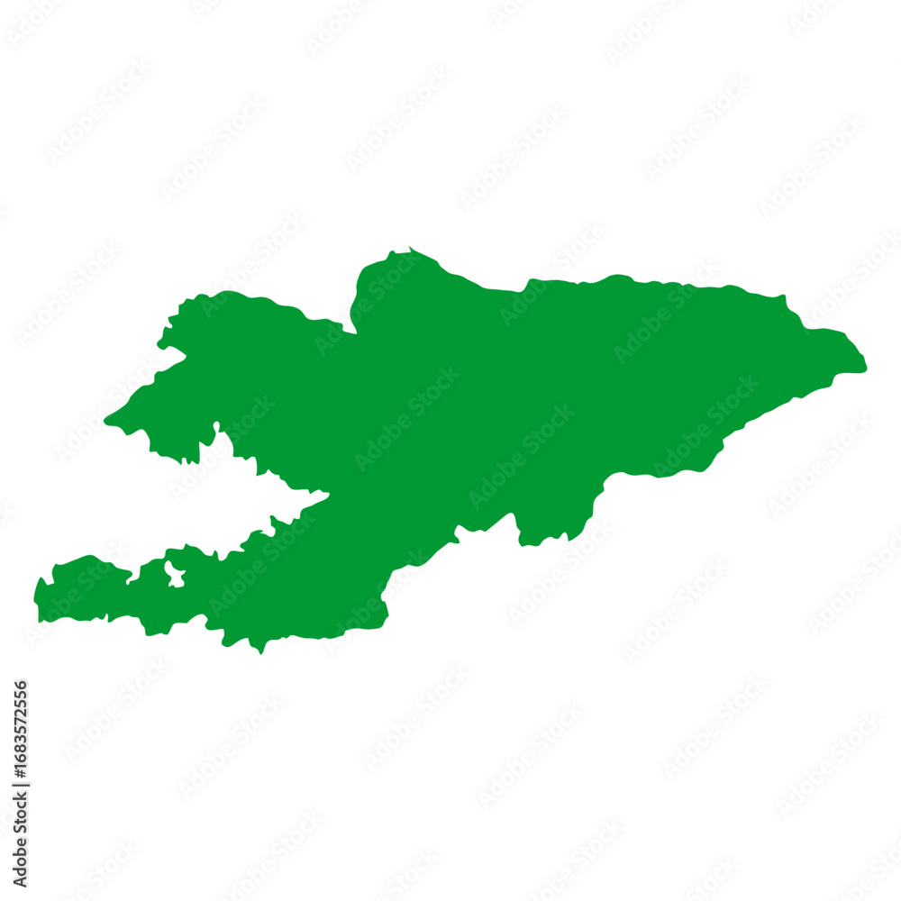 Naklejka premium map of kyrgyzstan green