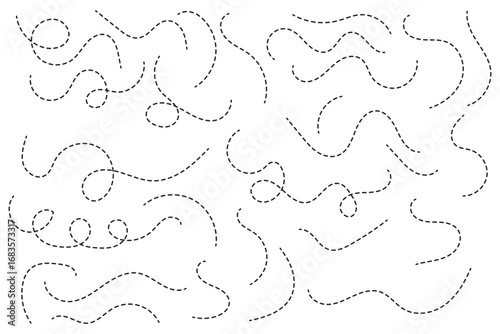 Path travel dotted line trip dashed trace destination track plan and silhouette, travelling symbol . Transport dot paths lines traces tourism design. Vector illustration. EPS 10