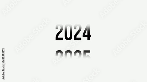 Analog counter counting up from 2000 to 2026 white color text on white background. Time-lapse speed. Happy new year eve number counter. 4K footage motion graphic video rendering.