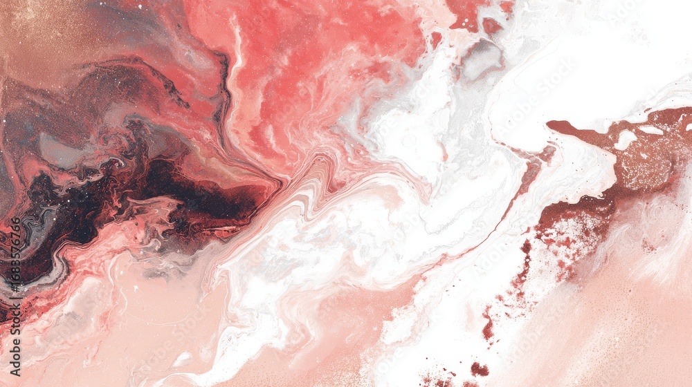 Fototapeta premium Abstract acrylic paint in coral and cream tones, elegant artistic texture, high-resolution modern background wallpaper for creative design.