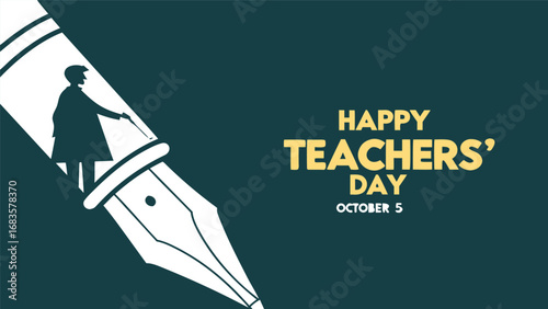 Teacher career success illustration isolated on white background