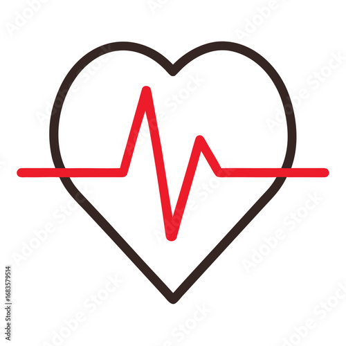 Simple heartbeat ecg line icon vector graphic scalable for health and medical designs
