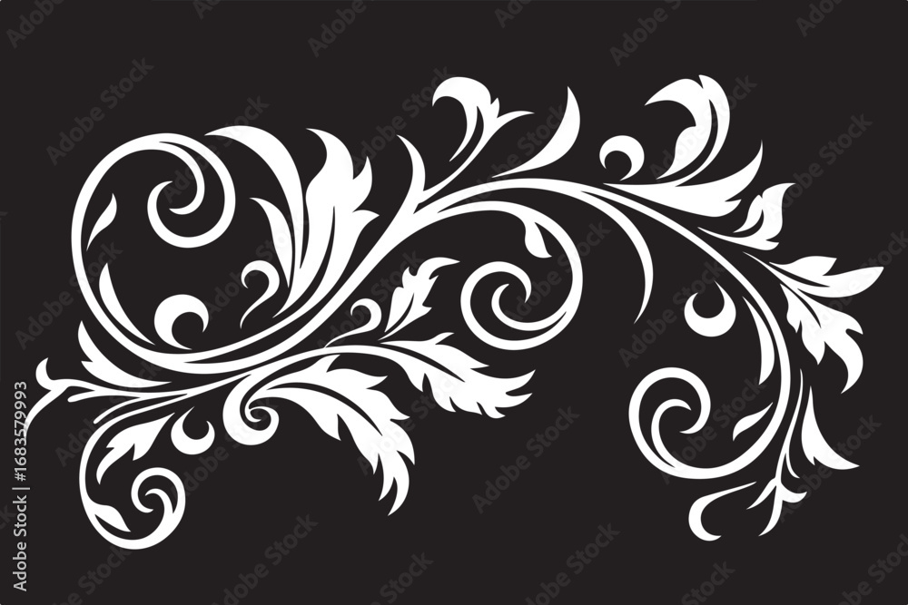 Fototapeta premium Floral Vine Ornaments Leaf Laser Cut Bundle