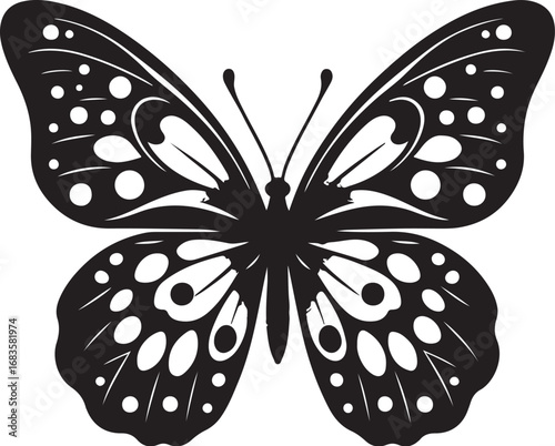 Beautiful Intricate Butterfly Silhouette Design for Decoration