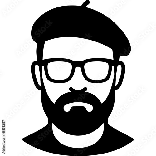 Minimalistic black silhouette of scenic designer