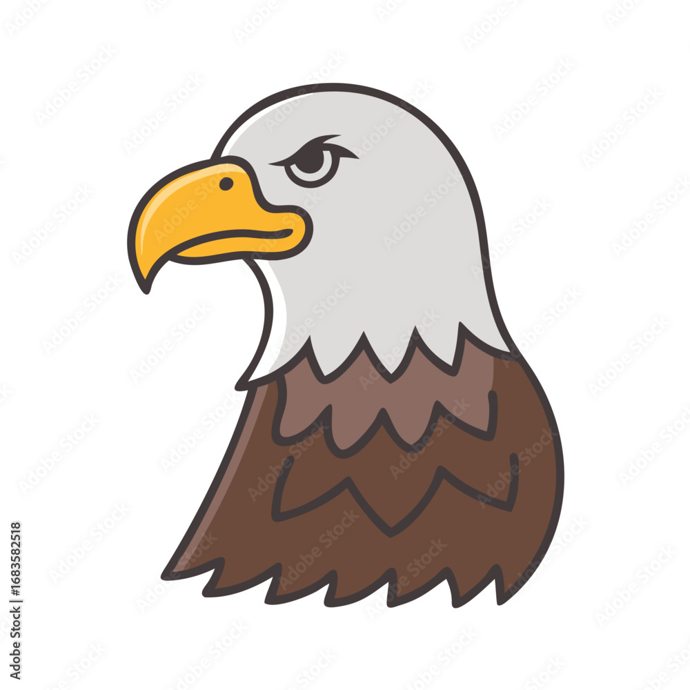 Fototapeta premium Illustration of an eagle head, a symbol of freedom, power, and strength, perfect for patriotic designs and wildlife themes