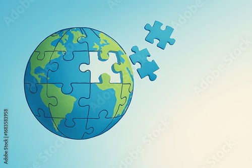 globe with puzzle