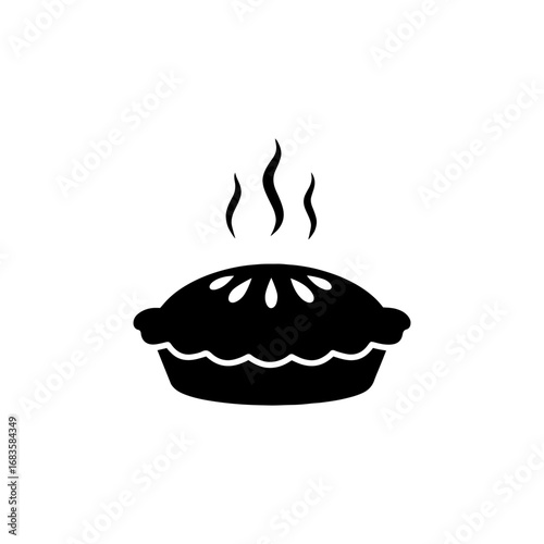 Warm pie icon silhouette vector flat illustration design.