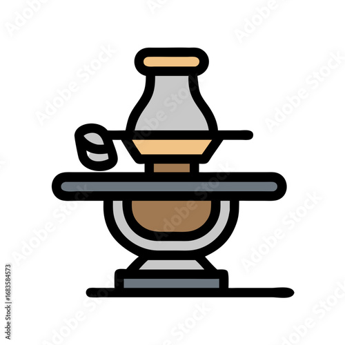 Illustration of a fondue set with a pot, burner, and dipping fork, perfect for a cozy night in or a fancy dinner party