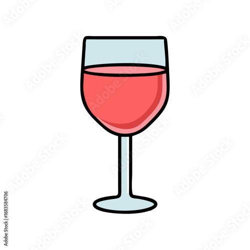 Illustration of a glass of red wine, perfect for menus, invitations, or promotional material for winerelated events