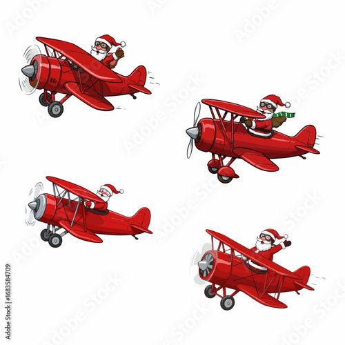 Flying Santa vector illustration