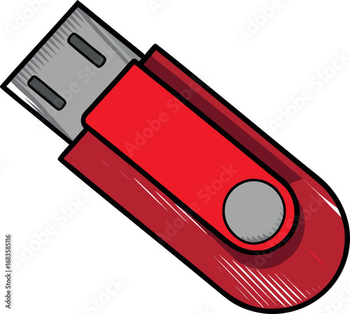 3d usb flash drive design illustration removable