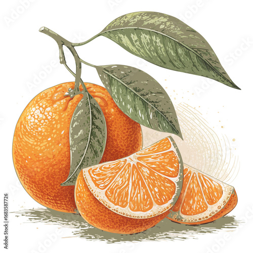 orange with leaves