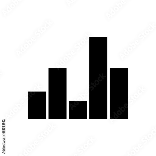 Minimalist bar chart graph line art icon illustration design
