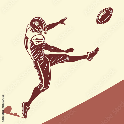 American football player kicking a ball athlete sport