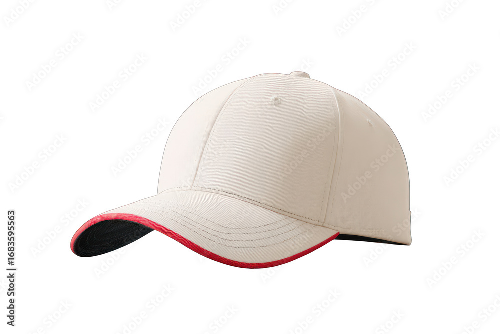 Fototapeta premium Cream baseball cap with contrasting trim