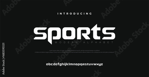 Sports modern Font with Sharp Edges and Strong Style, Perfect for Sports League Headlines, Poster and Title with Champion Theme, Team Jersey and T-short letters and numbers. Vector typeset.
