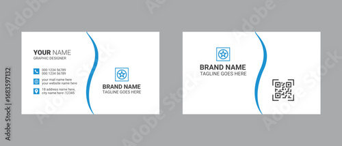 simple double sided business card template design and visiting card design