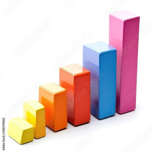 Free Download Colorful geometric blocks arranged in ascending order representing growth, progress, and data visualization concept in a modern design style - GFXLoad