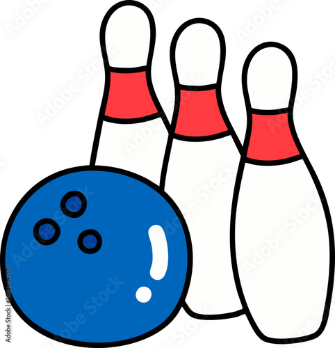 Bowling pin and bowling ball