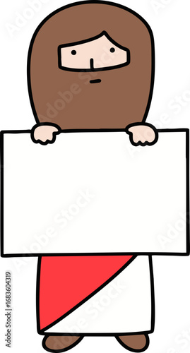 God holding a blank paper