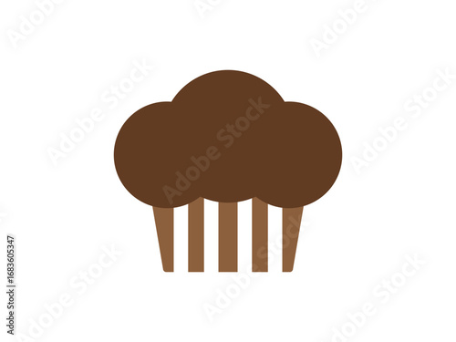 チョコレートマフィンのアイコンのイラスト