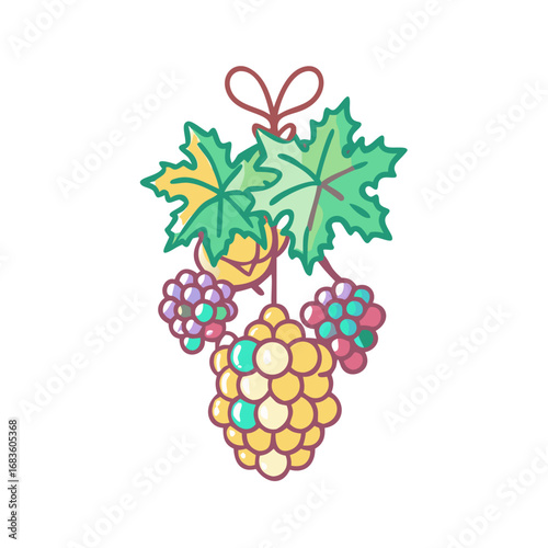 Grapevine Design Ornament On A Transparent Background .Wine Label Design Elements