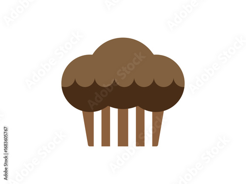 チョコレートマフィンのアイコンのイラスト