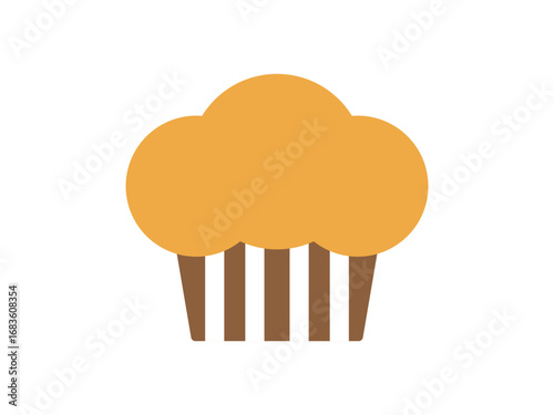 プレーン味のマフィンのアイコンのイラスト