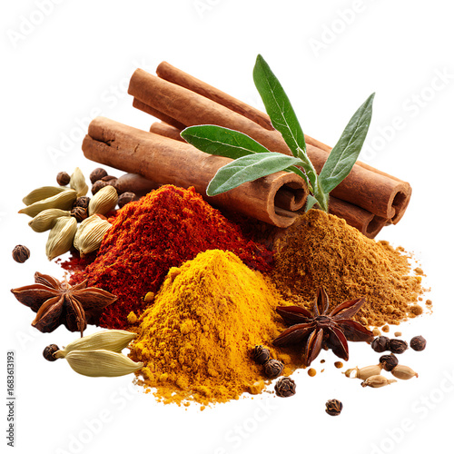 Discover saffron turmeric cinnamon curry herbs PNG