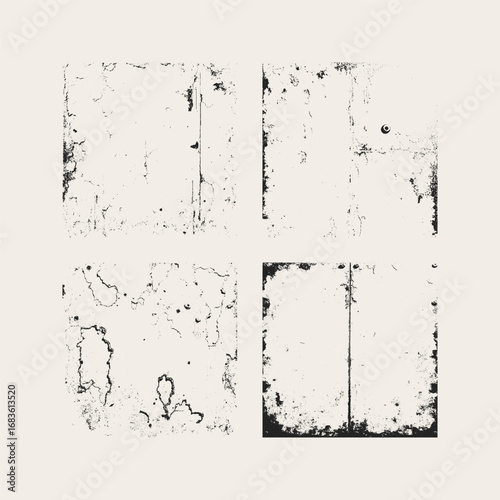 Peeling paint on metal grunge texture vector design element.