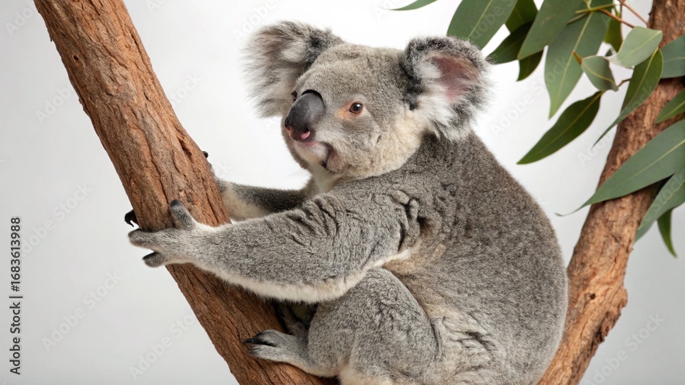 Naklejka premium Koala on studio background