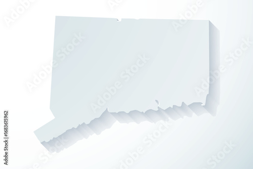 Vector graphic artwork suitable for print and web containing flat detailed map of CONNECTICUT