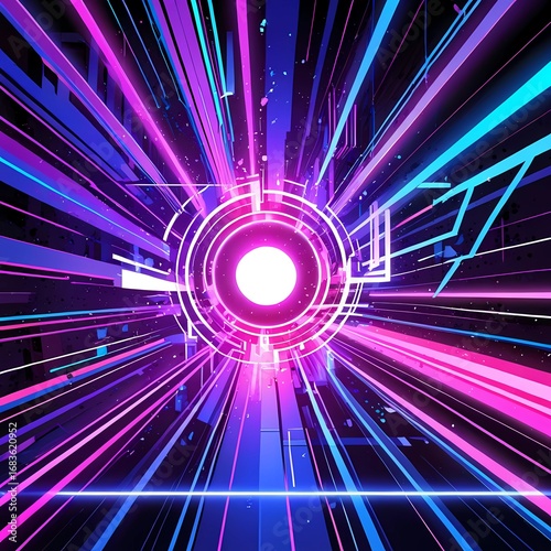 Digital abstract background concept, futuristic neon sci-fi, futuristic cyberpunk, AI