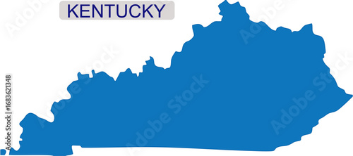Solid map of Kentucky an USA State