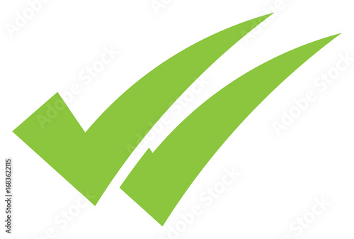 Free Download Light green paired check marks PNG with transparent background, flat confirmation icon for validated tasks, form approval, and read feedback - GFXLoad