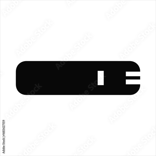 Minimalist black usb flash drive with white accents on clean design