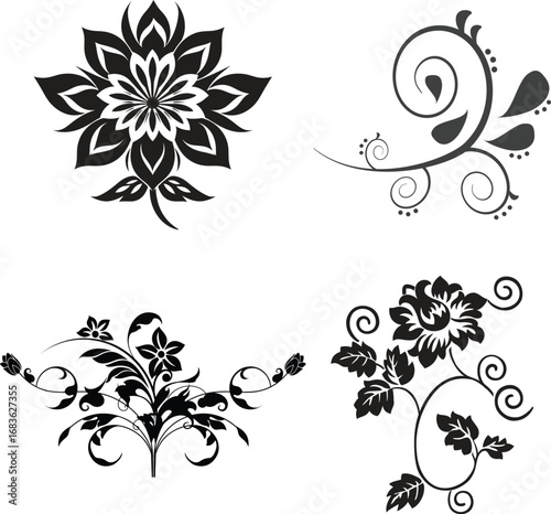 Vibrant floral illustration with detailed petals and leaves