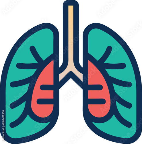 Scalable vector lungs icon illustration for medical and healthcare designs