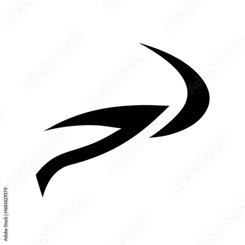 Vector art of abstract black arrow symbol points to right