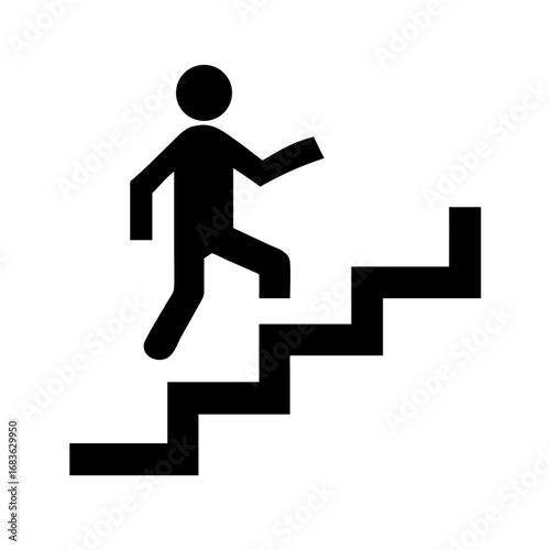 Vector art of man climbing stairs icon career development concept