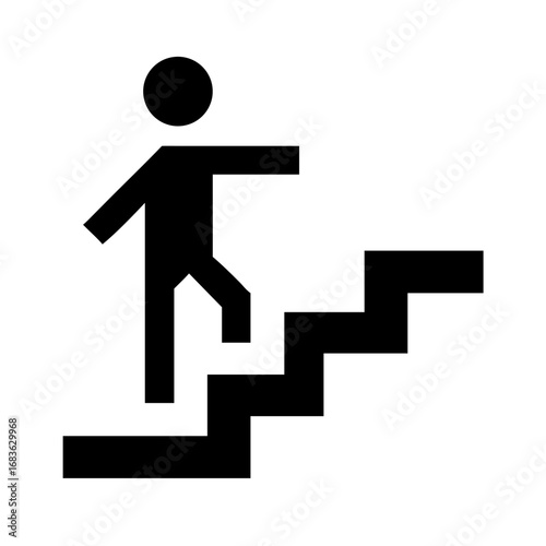 Vector art of man climbing stairs to achieve success