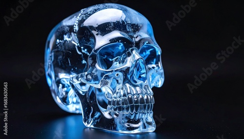 Crystal Skull with Blue Tint
