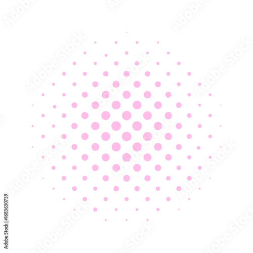 円形のピンク色のハーフトーン･ドットのテクスチャ - シンプルでかわいい丸い水玉模様の装飾の素材