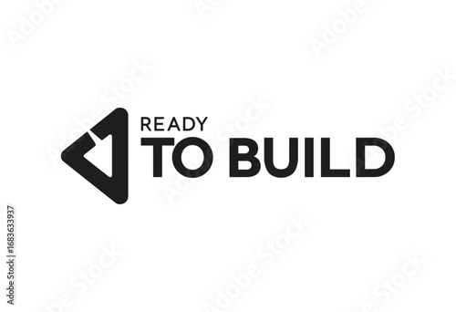 Building typography art with arrow symbol and bold text design  