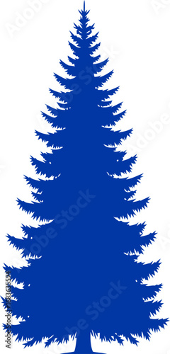 majestic cobalt pine silhouette evoking tranquility, resilience, and timeless wonder, isolated on transparent background